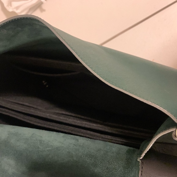 Celine $2500 all soft bag in forest green, black and grey - Picture 12 of 14